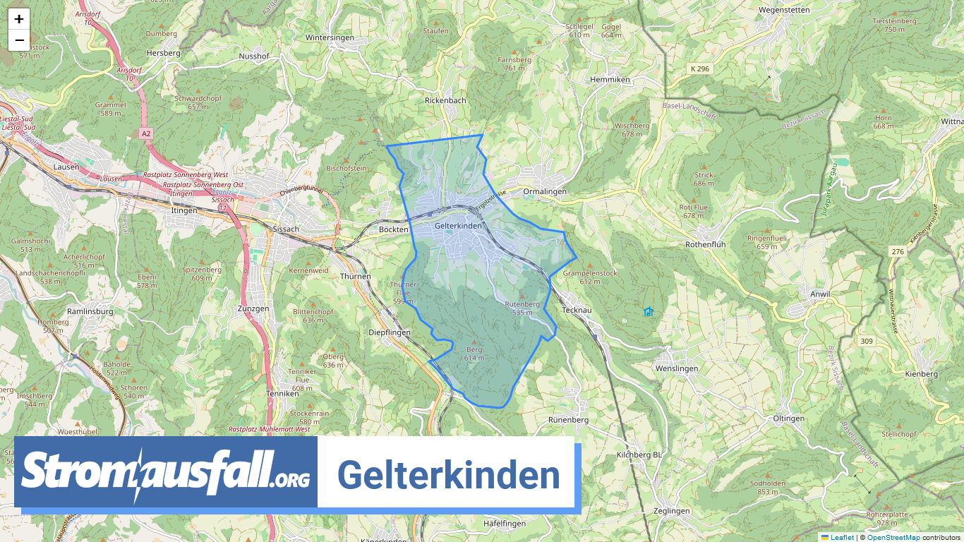 Ist Aktuell Stromausfall In Gemeinde Gelterkinden Stromausfallkarte