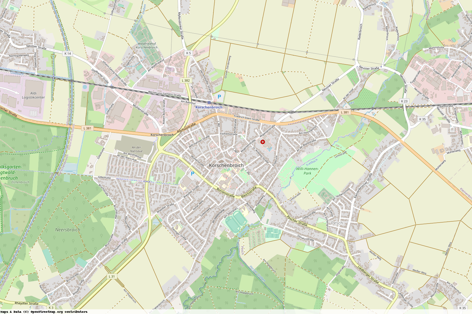 Ist gerade Stromausfall in Nordrhein-Westfalen - Rhein-Kreis Neuss - Korschenbroich?
