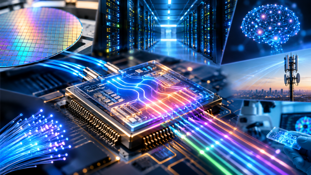 Photonen-Chips schicken Licht statt Strom durch die Leitung 1 Photonischer-Chip im Neon-Datenuniversum