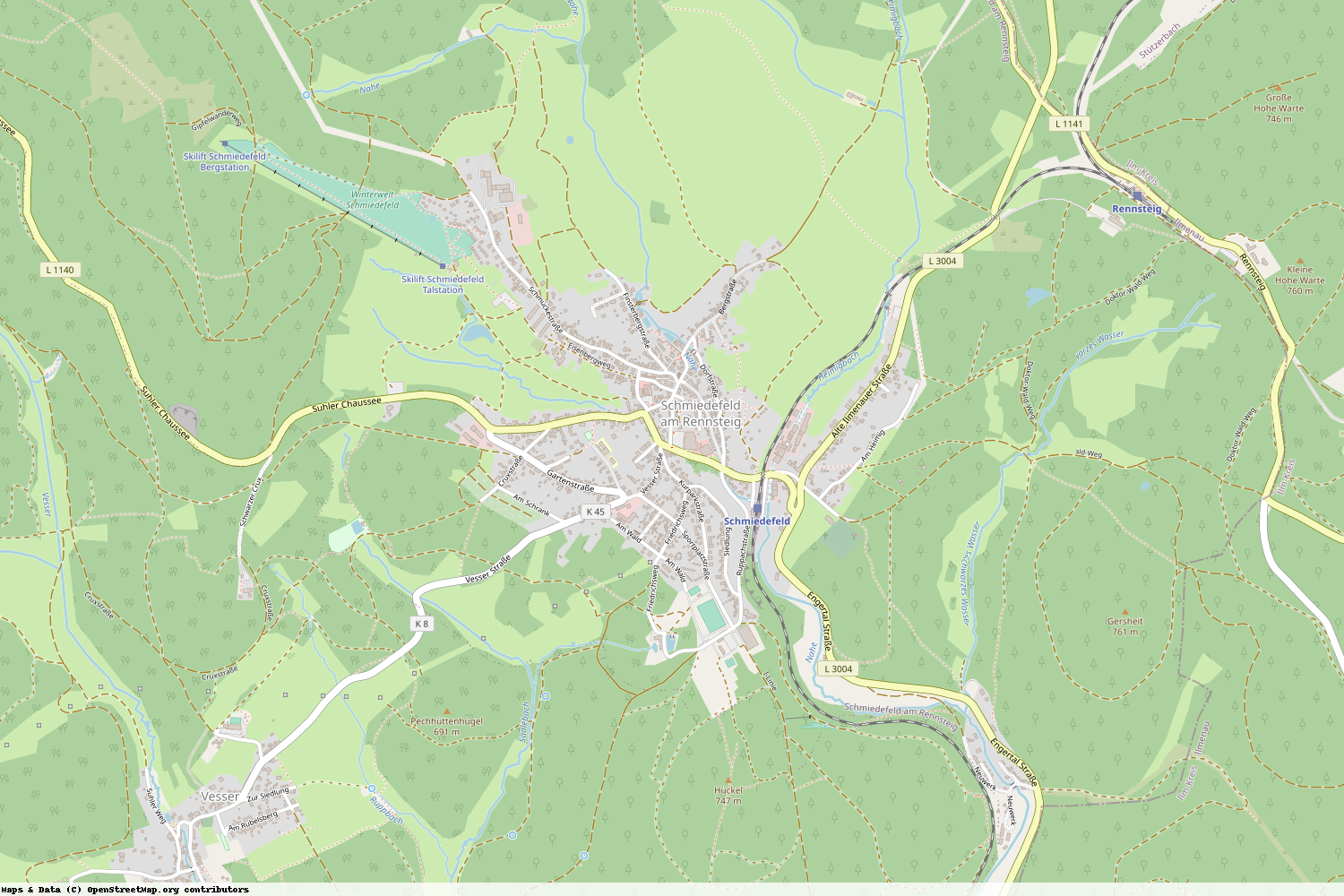 Ist gerade Stromausfall in Thüringen - Ilm-Kreis - Schmiedefeld am Rennsteig?