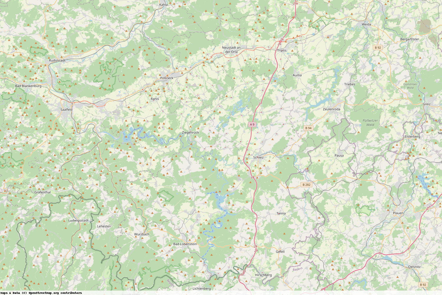 Ist gerade Stromausfall in Thüringen - Saale-Orla-Kreis?