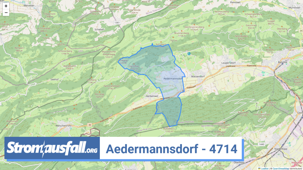 stromausfall ch ortschaft aedermannsdorf 4714