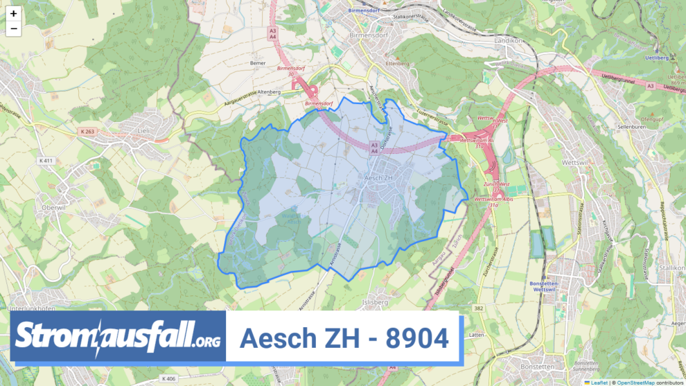 stromausfall ch ortschaft aesch zh 8904