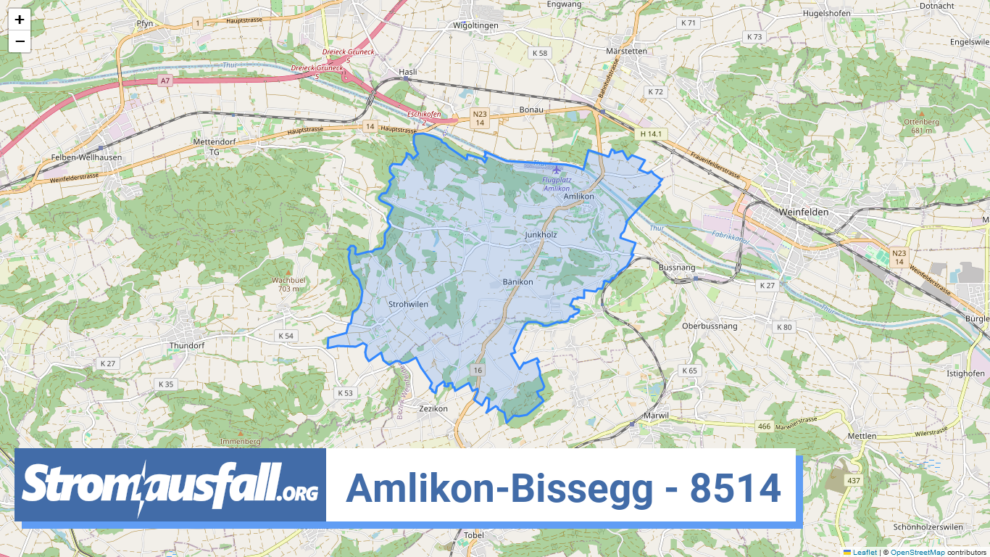 stromausfall ch ortschaft amlikon bissegg 8514