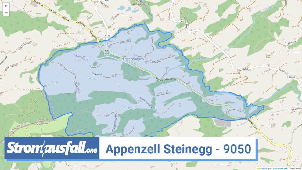 stromausfall ch ortschaft appenzell steinegg 9050