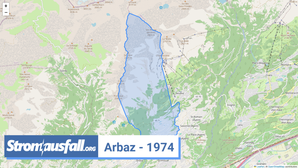 stromausfall ch ortschaft arbaz 1974