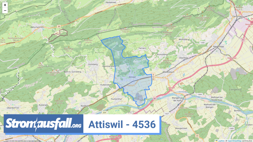 stromausfall ch ortschaft attiswil 4536