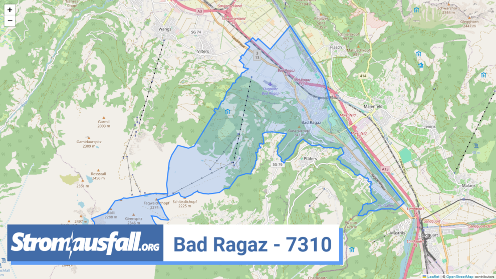 stromausfall ch ortschaft bad ragaz 7310