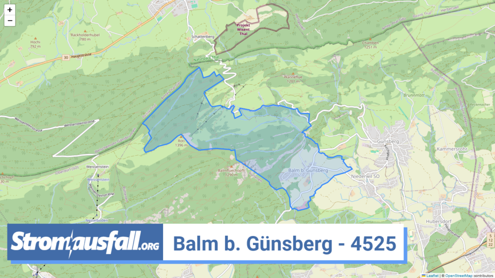 stromausfall ch ortschaft balm b. guensberg 4525