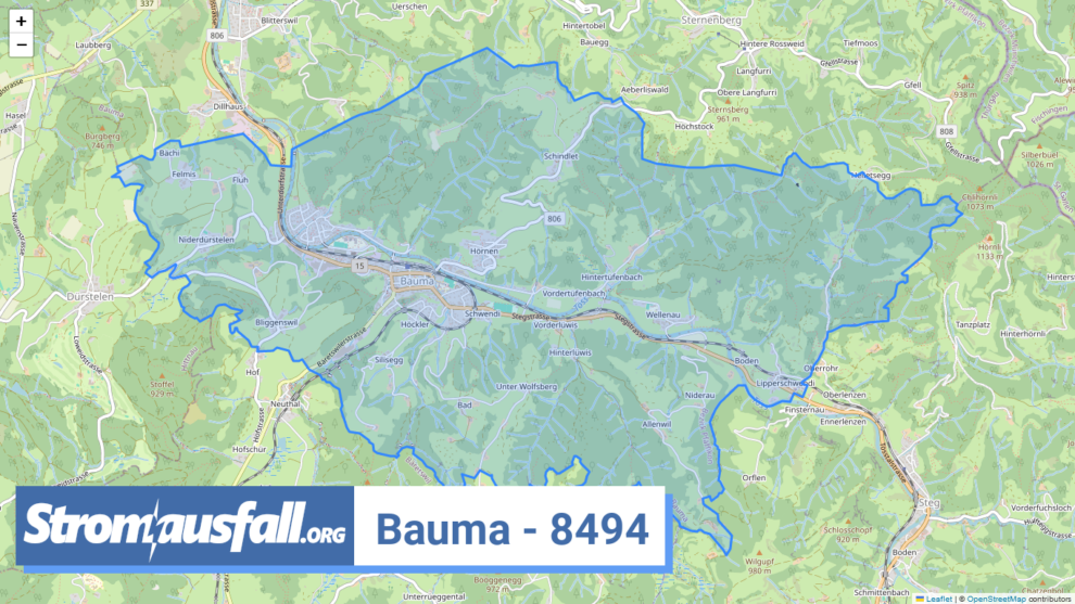 stromausfall ch ortschaft bauma 8494