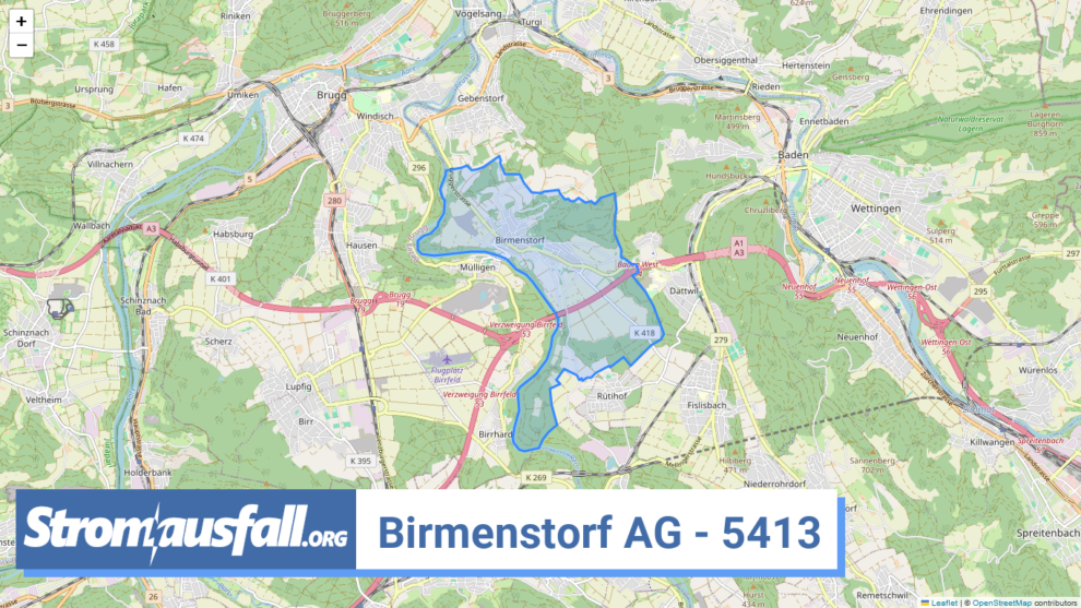 stromausfall ch ortschaft birmenstorf ag 5413