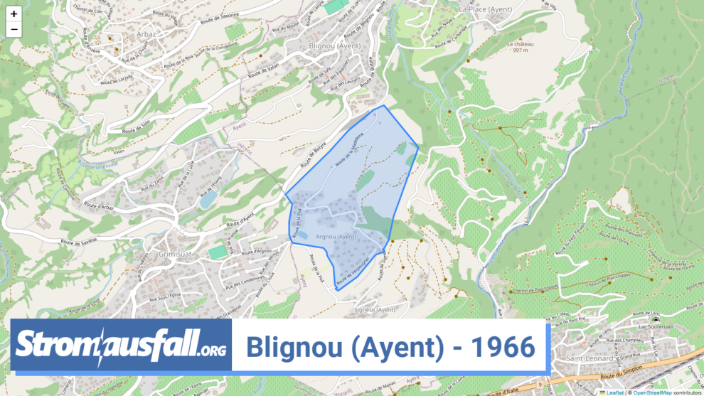 stromausfall ch ortschaft blignou ayent 1966