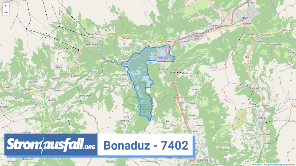 stromausfall ch ortschaft bonaduz 7402