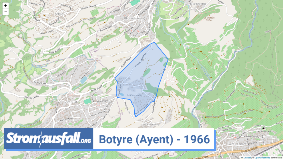 stromausfall ch ortschaft botyre ayent 1966