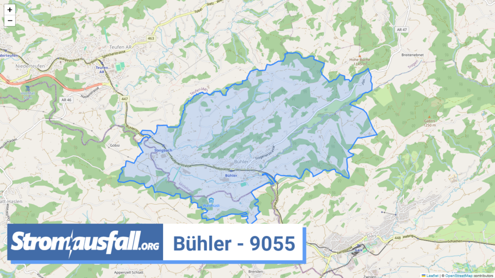 stromausfall ch ortschaft buehler 9055