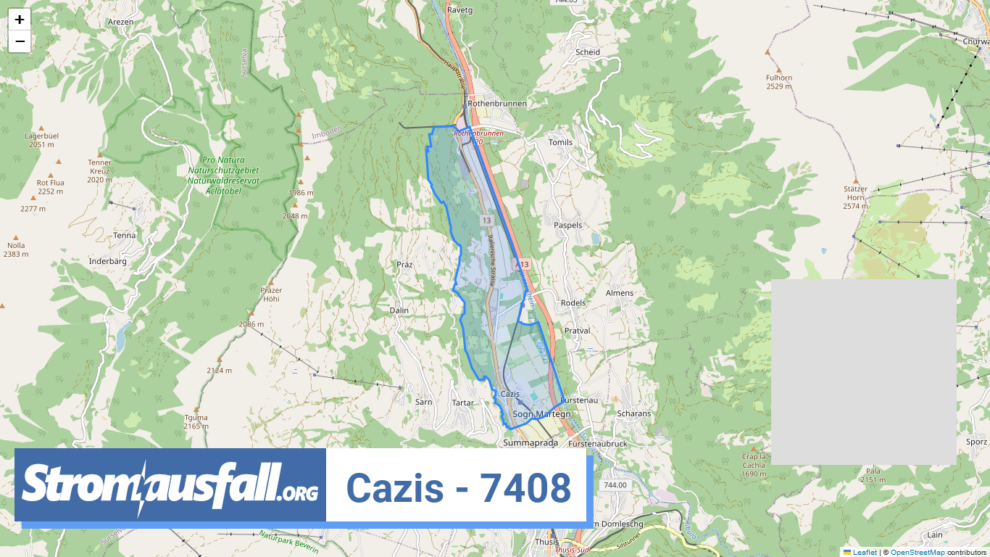 stromausfall ch ortschaft cazis 7408