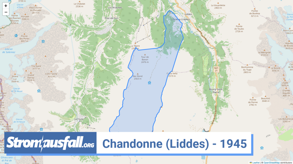 stromausfall ch ortschaft chandonne liddes 1945