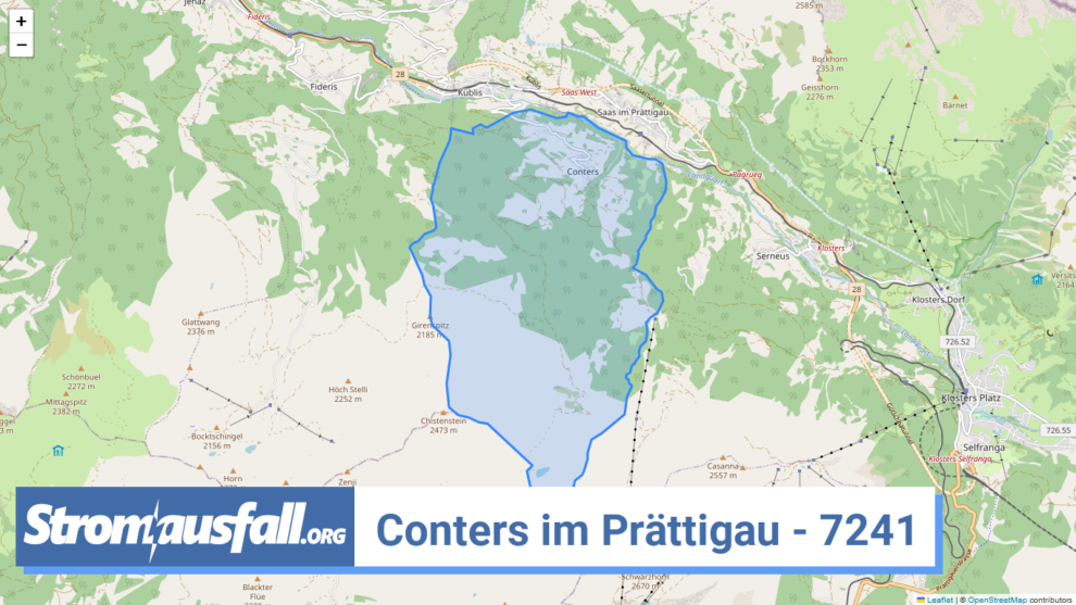 stromausfall ch ortschaft conters im praettigau 7241