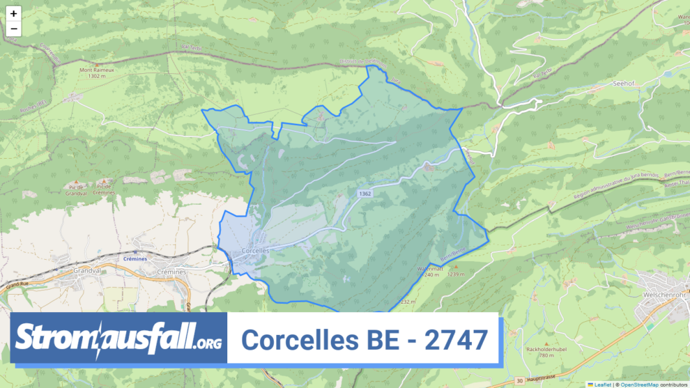 stromausfall ch ortschaft corcelles be 2747