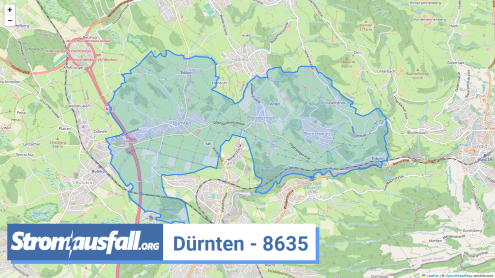 stromausfall ch ortschaft duernten 8635