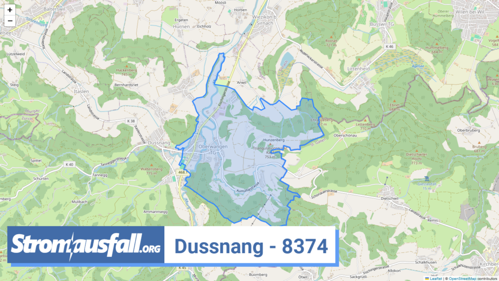 stromausfall ch ortschaft dussnang 8374