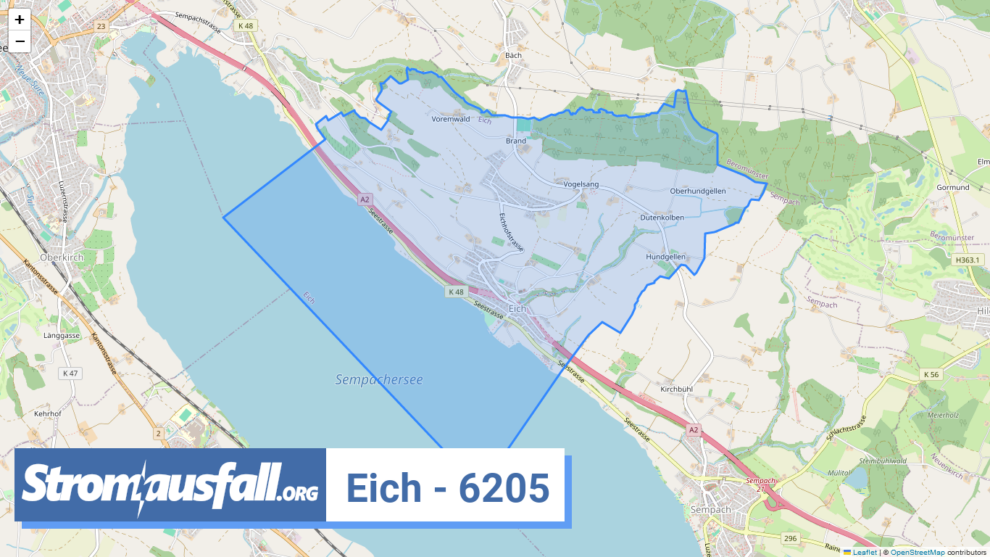 stromausfall ch ortschaft eich 6205