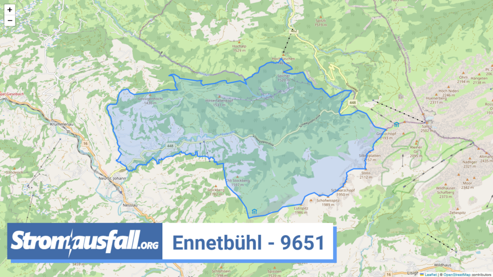 stromausfall ch ortschaft ennetbuehl 9651