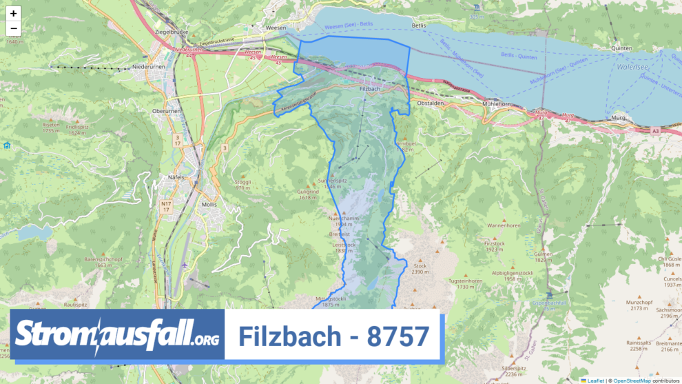 stromausfall ch ortschaft filzbach 8757