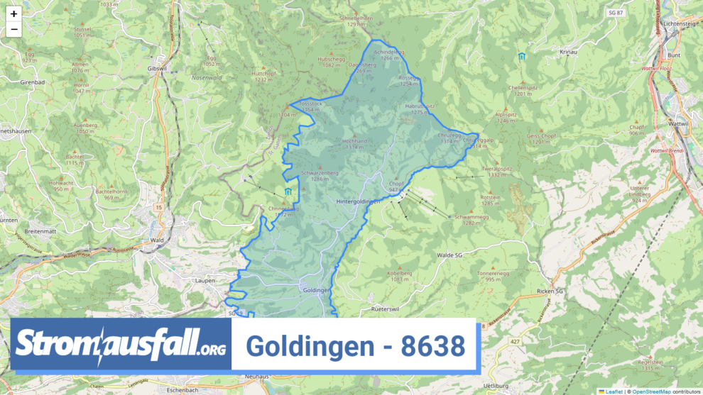 stromausfall ch ortschaft goldingen 8638