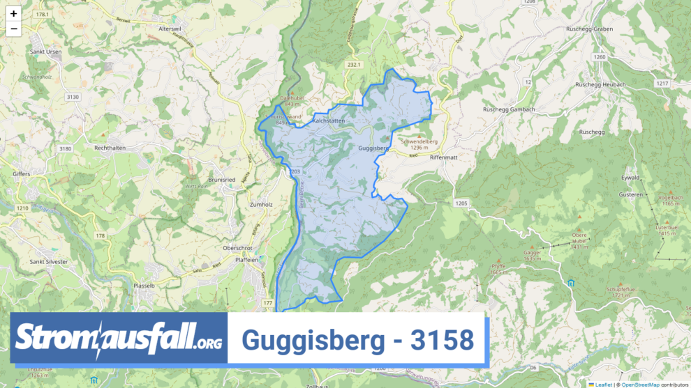 stromausfall ch ortschaft guggisberg 3158