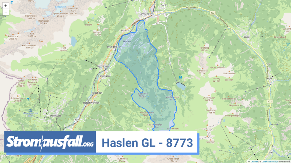 stromausfall ch ortschaft haslen gl 8773