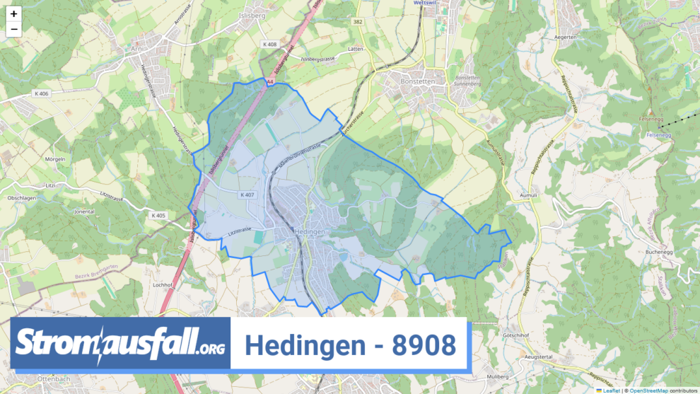 stromausfall ch ortschaft hedingen 8908