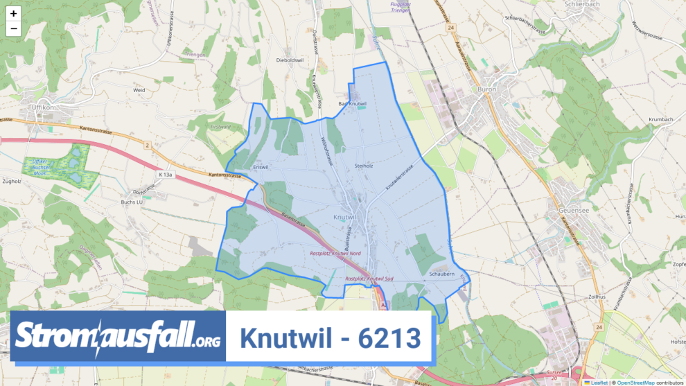 stromausfall ch ortschaft knutwil 6213