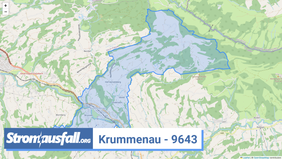 stromausfall ch ortschaft krummenau 9643