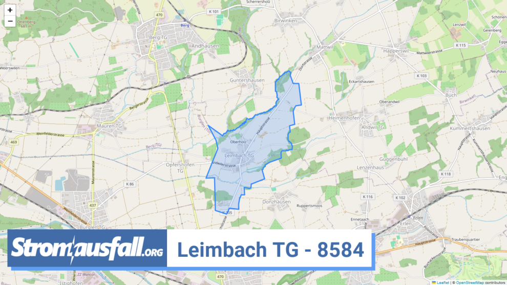 stromausfall ch ortschaft leimbach tg 8584