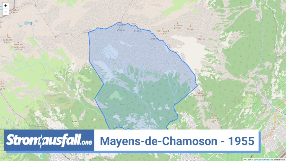 stromausfall ch ortschaft mayens de chamoson 1955