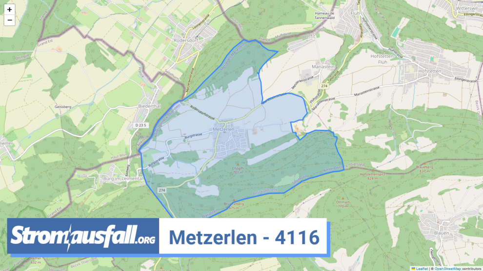 stromausfall ch ortschaft metzerlen 4116