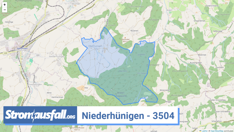 stromausfall ch ortschaft niederhuenigen 3504