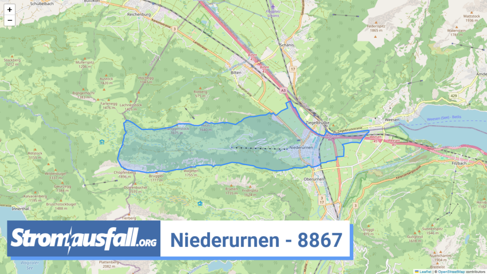 stromausfall ch ortschaft niederurnen 8867