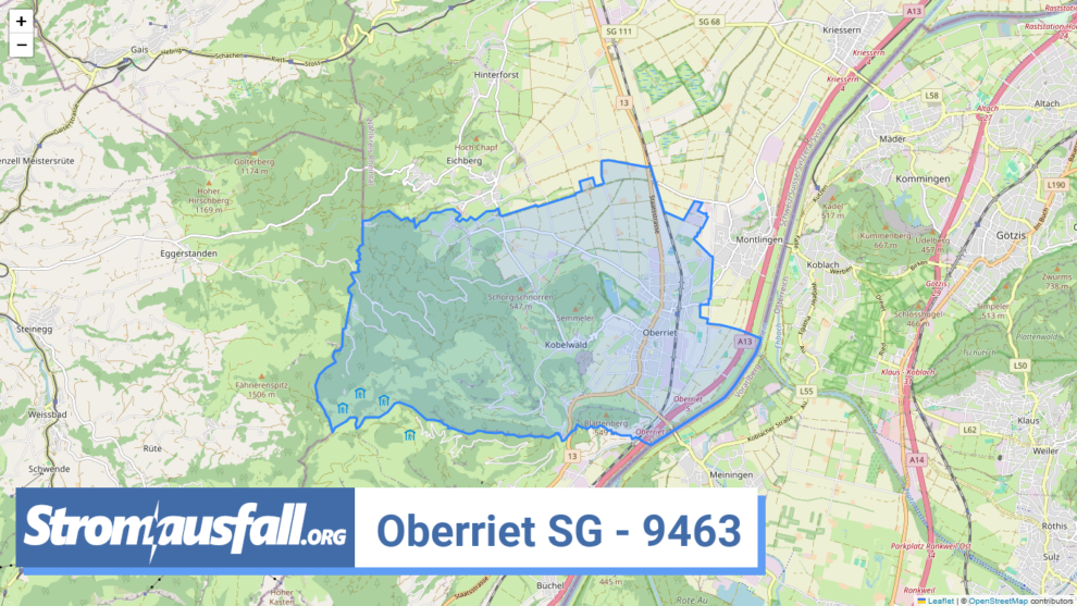 stromausfall ch ortschaft oberriet sg 9463