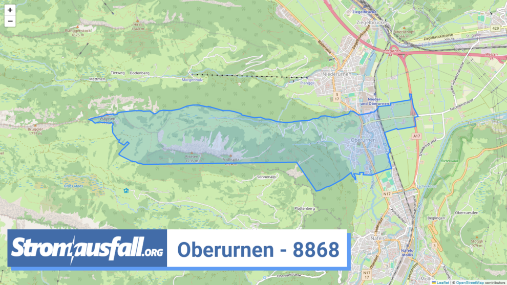 stromausfall ch ortschaft oberurnen 8868