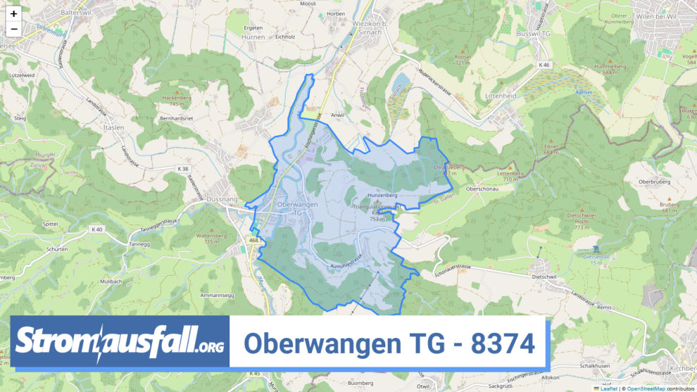 stromausfall ch ortschaft oberwangen tg 8374