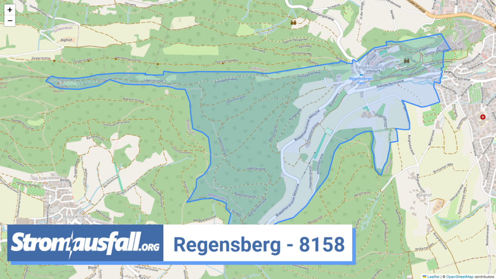 stromausfall ch ortschaft regensberg 8158