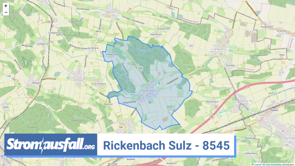 stromausfall ch ortschaft rickenbach sulz 8545