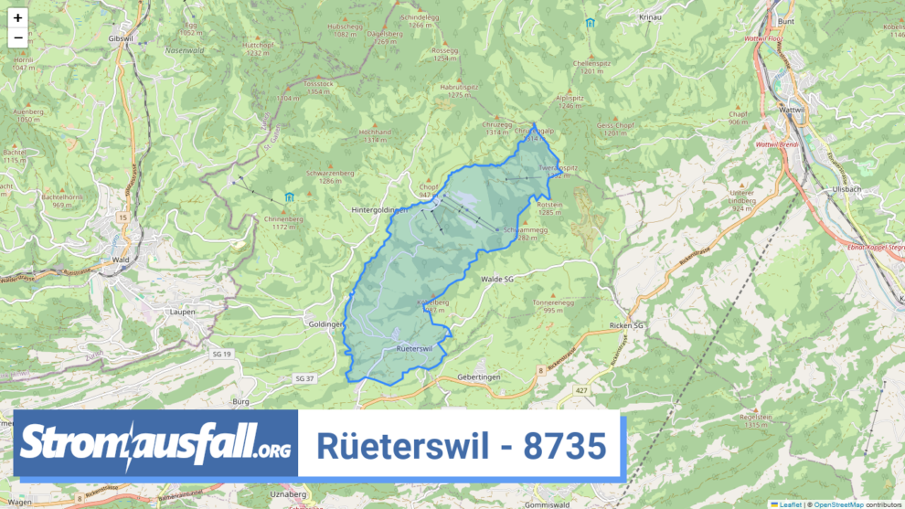 stromausfall ch ortschaft rueeterswil 8735