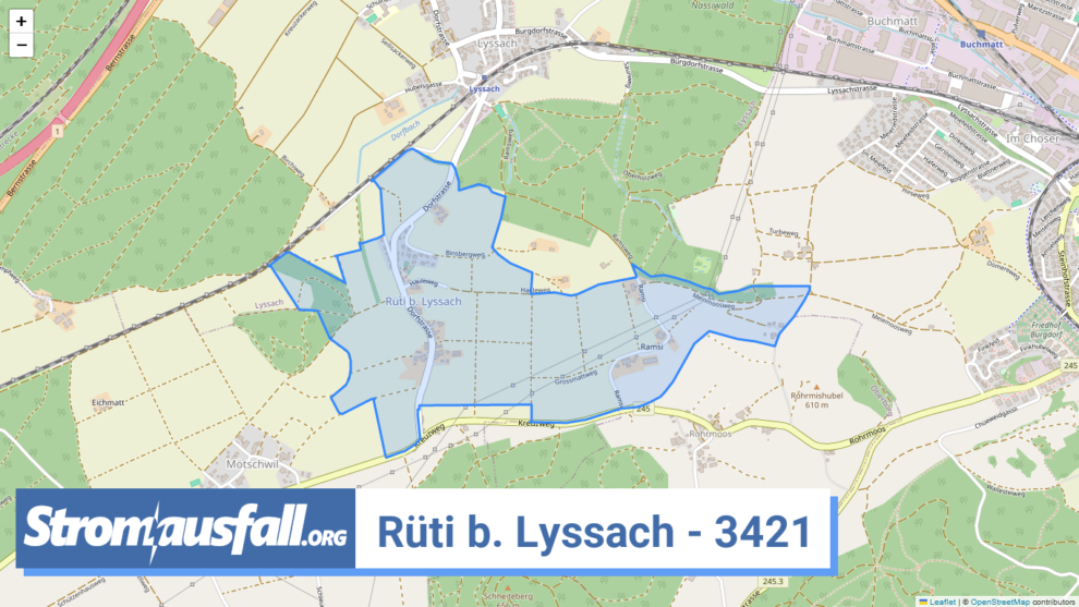 stromausfall ch ortschaft rueti b. lyssach 3421