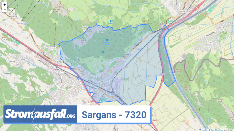 stromausfall ch ortschaft sargans 7320