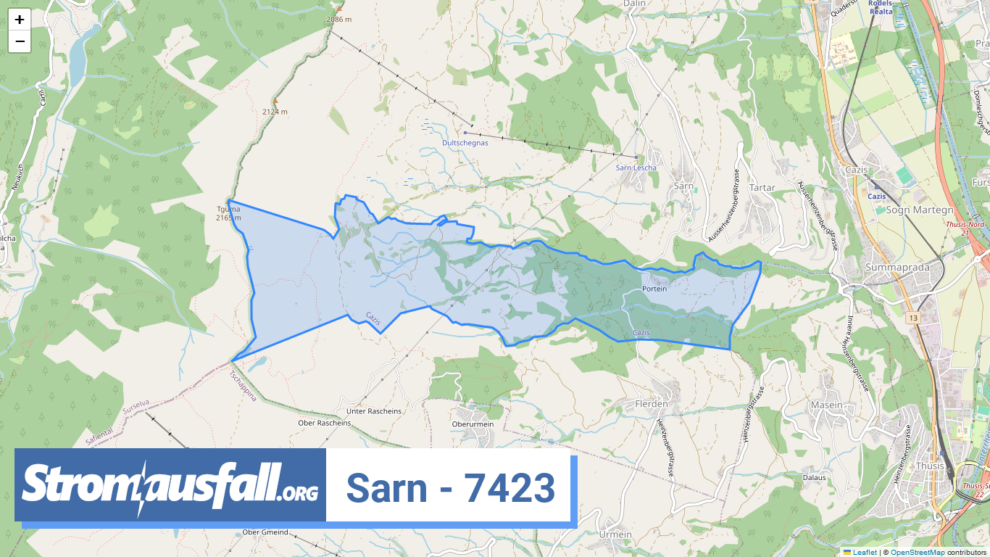 stromausfall ch ortschaft sarn 7423