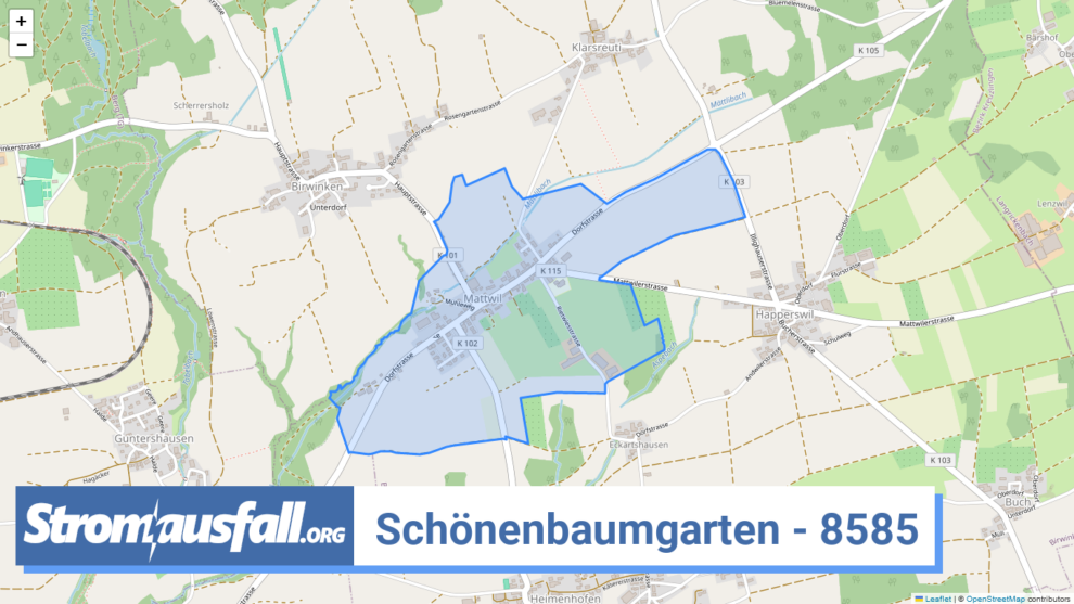 stromausfall ch ortschaft schoenenbaumgarten 8585