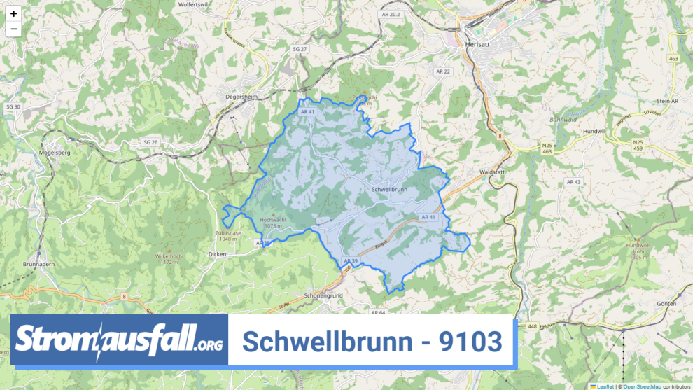 stromausfall ch ortschaft schwellbrunn 9103